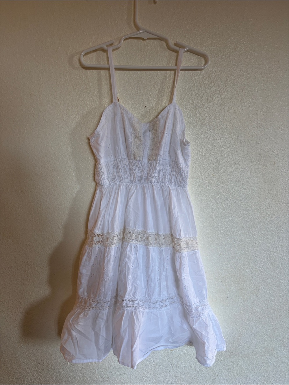 White Eyelet Spaghetti Strap Sundress